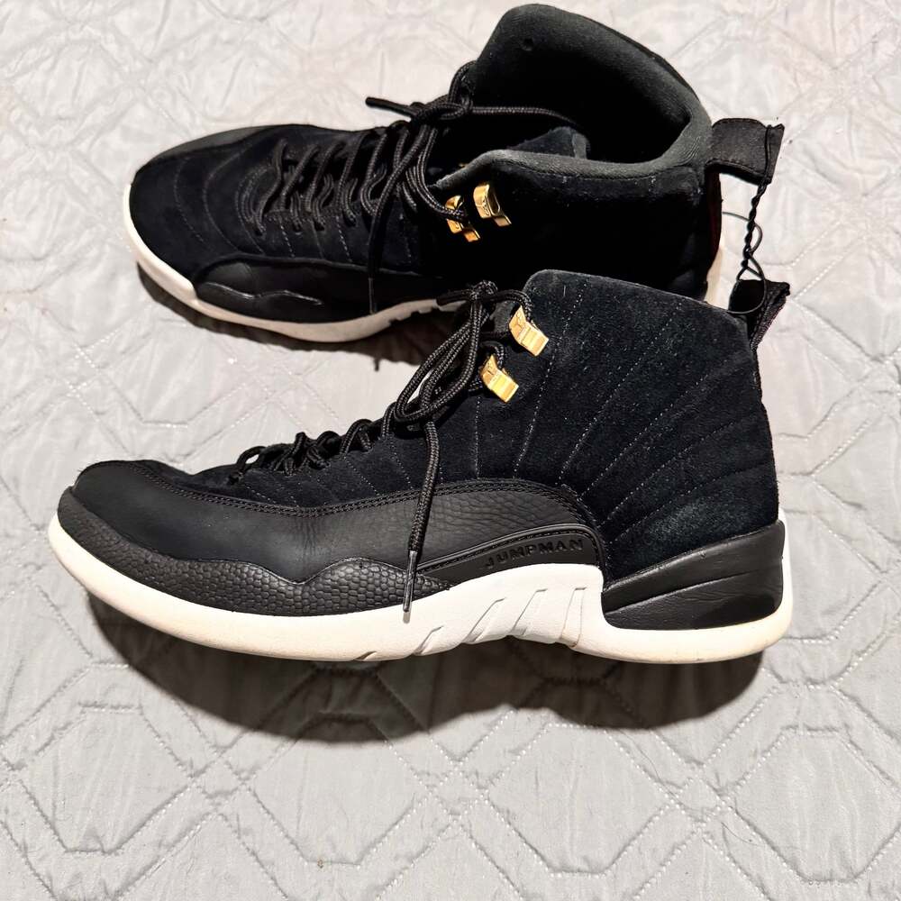 Nike Air Jordan 12 Retro Reverse Taxi Black Basketball Shoes - Picture 5 of 7